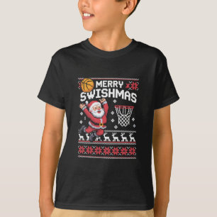 T-shirt Joyeux Swishmas Basket Noël Moche Xmas