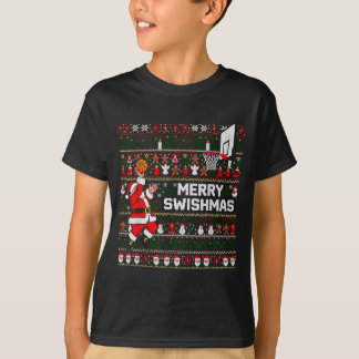 T-shirt Joyeux Swishmas Santa Basket Pull Ugly Style