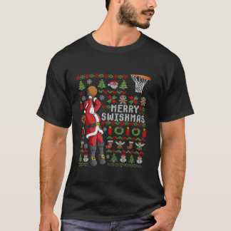 T-shirt Joyeux Swishmas Vilain Noël Basket-ball Noël