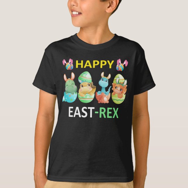 T-shirt Joyeux T-Rex Dinosaur Easter Bunny Egg (Devant)