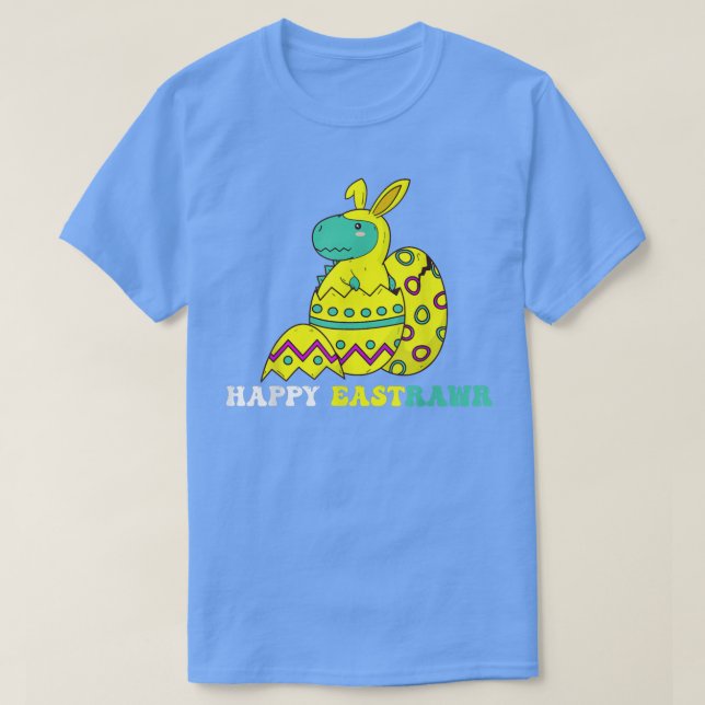 T-shirt Joyeux T-Rex Dinosaur Easter Bunny Egg  (Design devant)