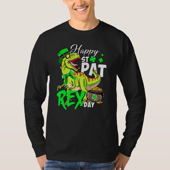 T-shirt Joyeux T Rex Saint Patrick S Day Dinosaur Garçons  (Devant)