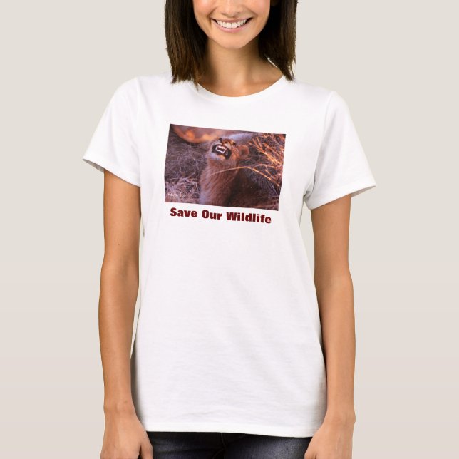 T-shirt Joyeux Tau, Lion, Sauvez Notre Faune (Devant)