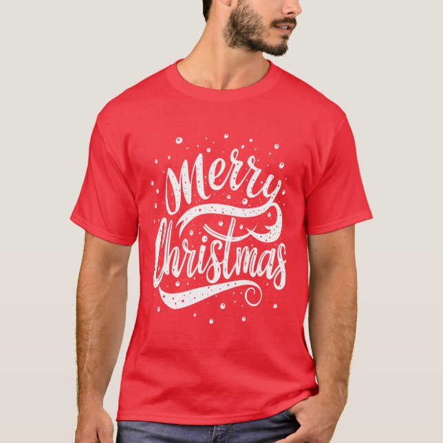 T-shirt Joyeux texte de Noël (Devant)