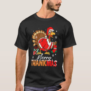 T-shirt Joyeux Thankmas Turquie Santa Hat Thanksgiving Chr
