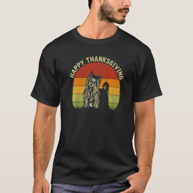 T-shirt Joyeux Thanksgiving Yorkshire Terrier  Cute Thanks (Devant)