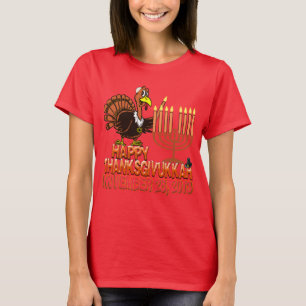 T-shirt Joyeux Thanksgivukkah - Thankgiving Hanoukka Tshir