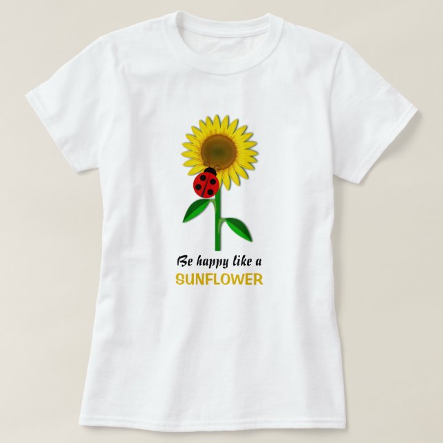 T-shirt Joyeux tournesol Fleur Jaune été (Design devant)