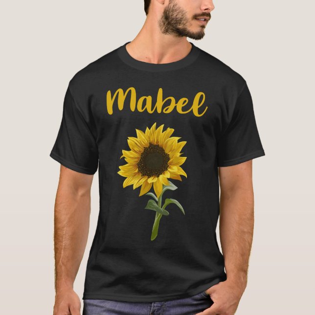 T-shirt Joyeux tournesol - Nom de Mabel (Devant)