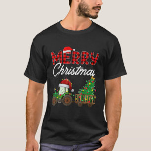 T-shirt Joyeux tracteur de la ferme de Noël Arbre Buffalo