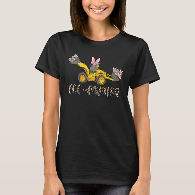 T-shirt Joyeux Tracteur de lapin de la fête de Pâques de C (Devant)