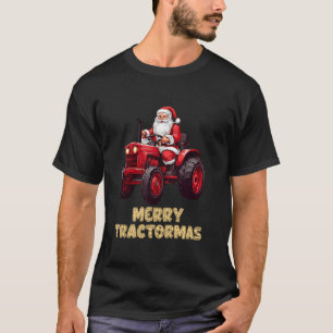 T-shirt Joyeux Tractormas Père Noël Tracteur à cheval Noël
