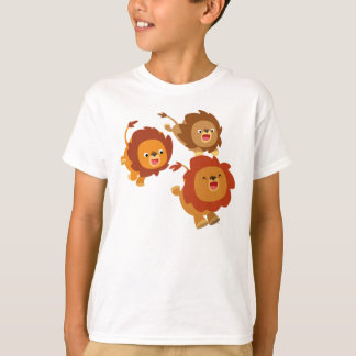 T-shirt Joyeux trio de mignonette caricature Lions enfants