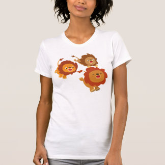 T-shirt Joyeux trio de mignonette caricature Lions femmes 