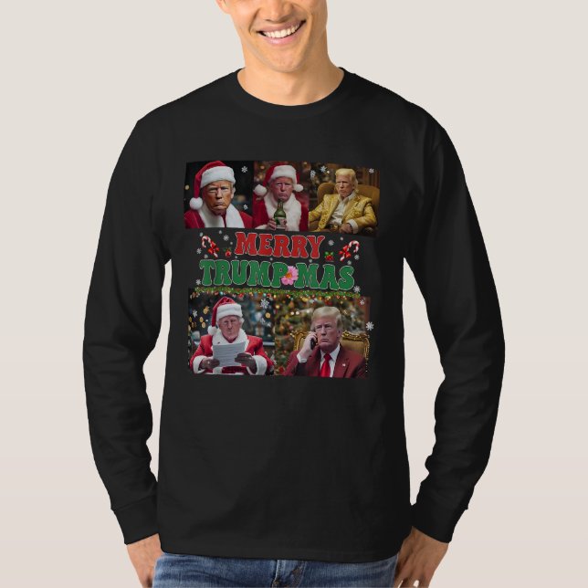 T-shirt Joyeux Trumpmas drôle Père Noël Trump Joyeux Noël (Devant)