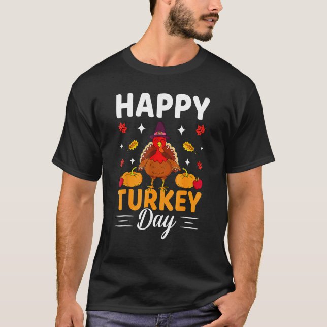 T-shirt Joyeux Turquie Thanksgiving mignon Citrouille Turq (Devant)