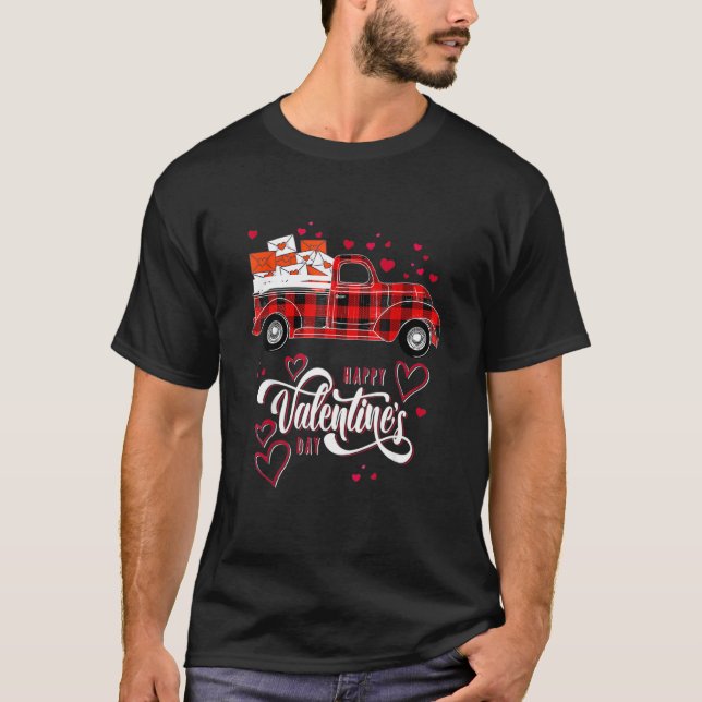 T-shirt Joyeux Valentine S Day Femmes Enfants Camion Rouge (Devant)