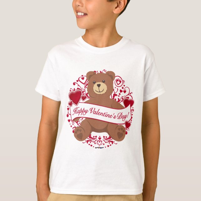 T-shirt Joyeux Valentine ! Teddy bear (Devant)