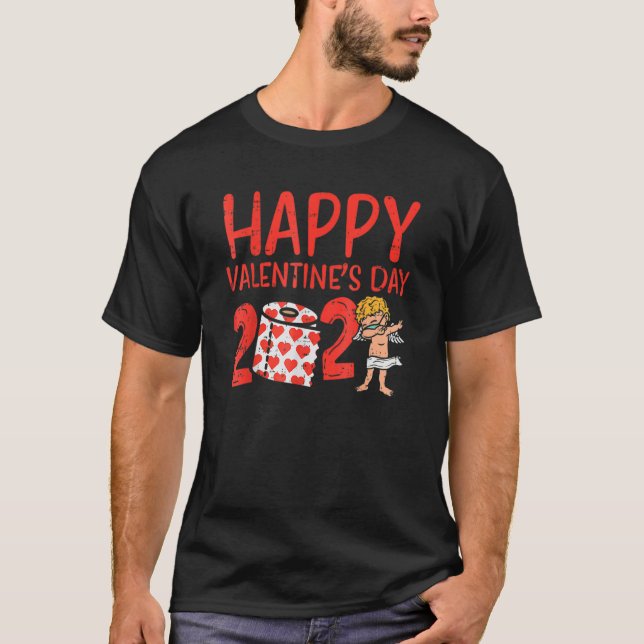 T-shirt Joyeux Valentines Day 2023 Cupidon Face Mask Quara (Devant)