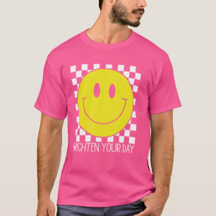 T-shirt Joyeux Visage Jote Retro Sourire À damiers visage