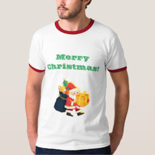 T-shirt Joyeux voeux de Noël Créer son propre texte Ringer