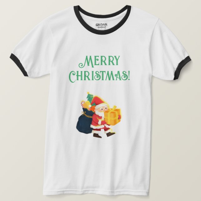 T-shirt Joyeux voeux de Noël en Ringard imprimé (Design devant)