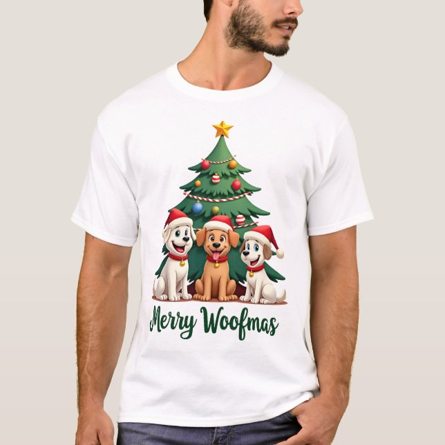 T-shirt Joyeux Woofmas (2) (Devant)