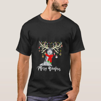 T-shirt Joyeux Woofmas Femme Husky Sibérien Renne Chris