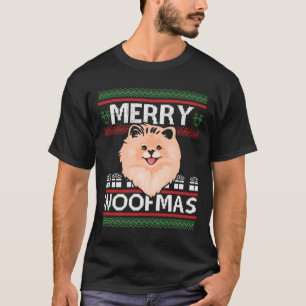 T-shirt Joyeux Woofmas Pomeranian Amoureux des chiens de N