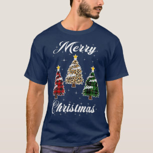 T-shirt Joyeux Yall de Noël avec Buffalo Plaid Trees Pine