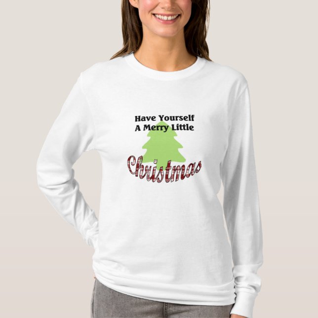 T-SHIRT JOYEZ PETITES FEMMES DE NOËL LADIES LONGTEMPS SLEE (Devant)