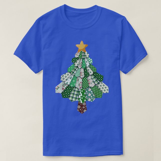 T-shirt jq6M Quilting Arbre de Noël Joyeux Noël Coudre Cou (Design devant)