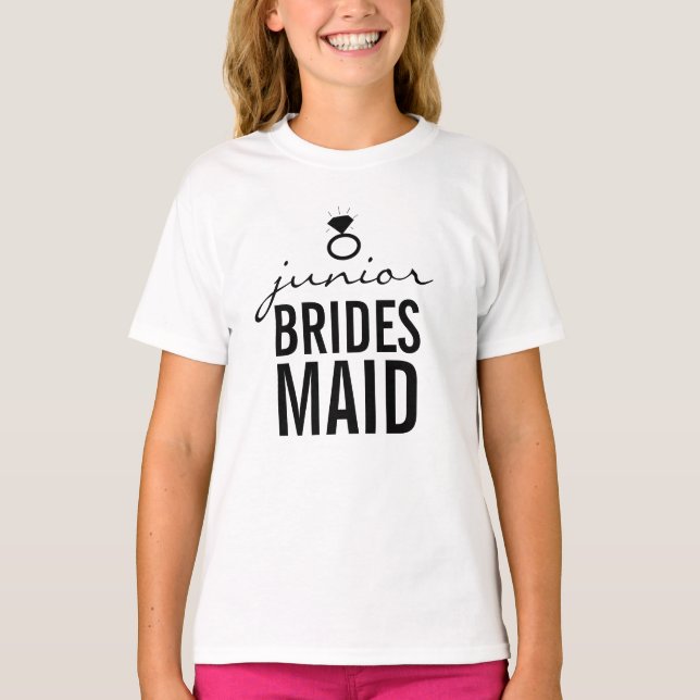 T-Shirt - Jr. Bridesmaid's Ring (Bling) Blanc (Devant)