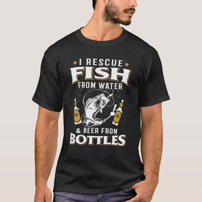 T-shirt J'Secourt Du Poisson De Bière D'Eau De Bouteilles  (Devant)