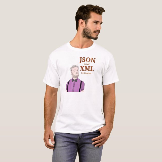 T-shirt JSON est juste XML pour des hippies (Devant entier)