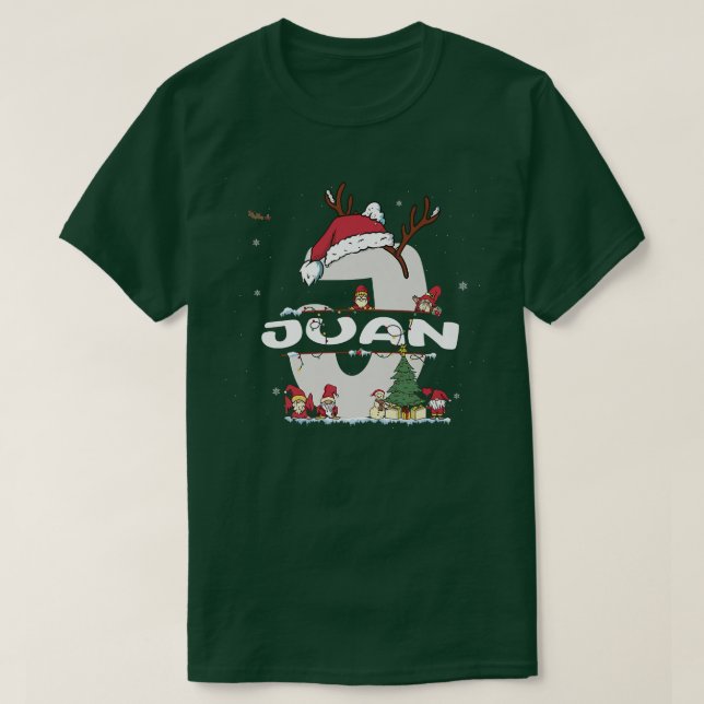 T-shirt Juan Christmasw Juan Nom pour les Noël drôles (Design devant)