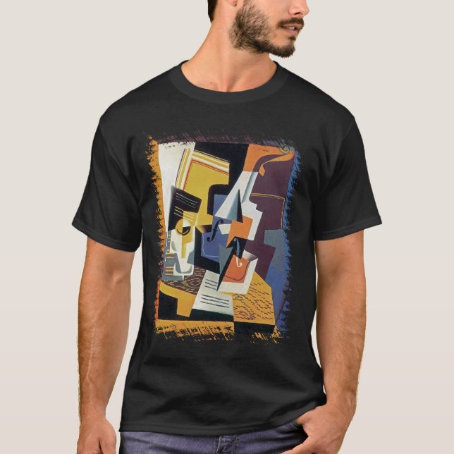 T-shirt Juan Gris - Violon et verre - Art Abstrait (Devant)