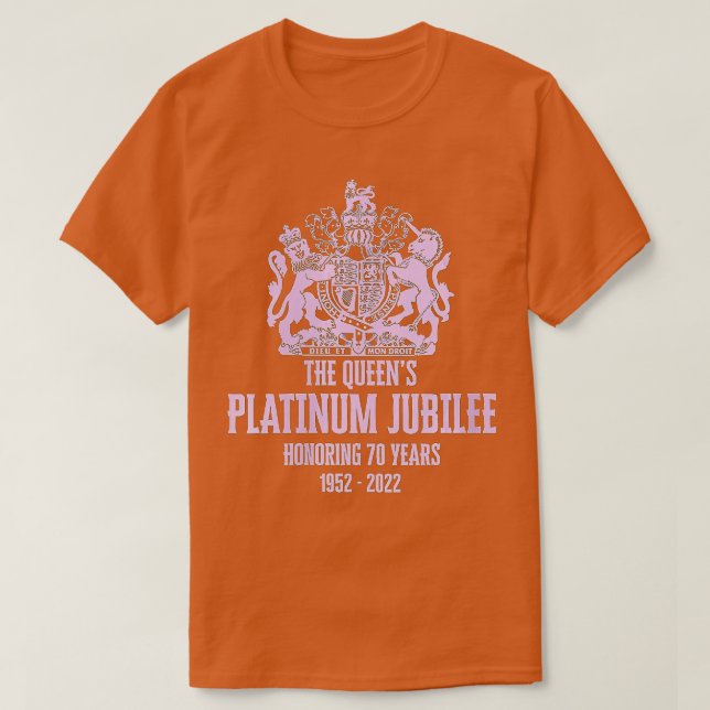 T-shirt Jubilé de la reine britannique de platine 70 ans (Design devant)