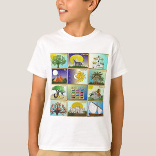 T-shirt Judaica 12 Tribus d'Israël Panneaux d'art