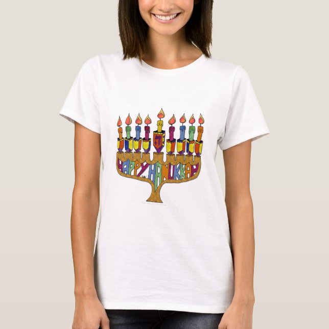 T-shirt Judaica Happy Hanukkah (Devant)