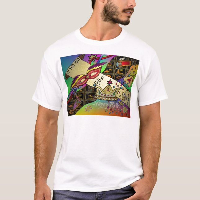 T-shirt Judaica Joyeux Purim Juif Vêtements cadeaux (Devant)