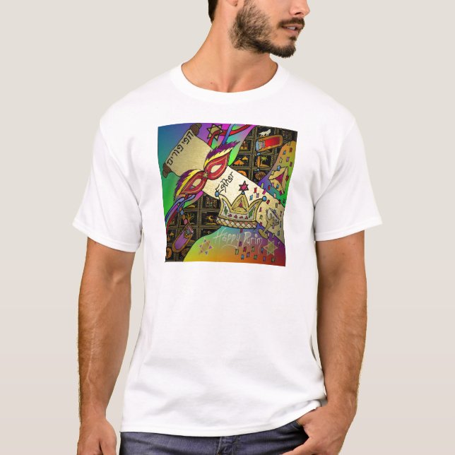 T-shirt Judaica Joyeux Purim Juif Vêtements cadeaux (Devant)