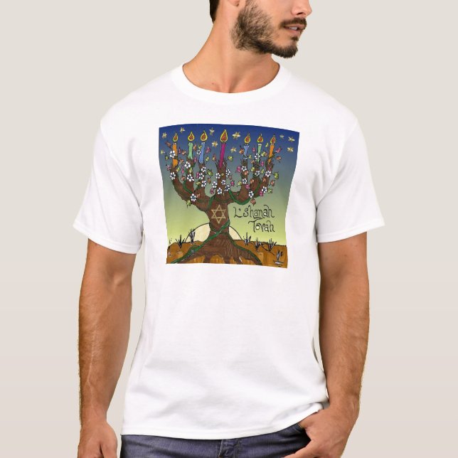 T-shirt Judaica L'shanah Tovah Arbre de vie Dons Vêtements (Devant)