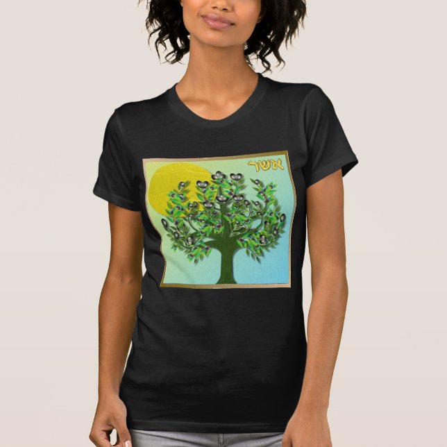 T-shirt Judaïque 12 Tribus D'Israël Asher (Devant)