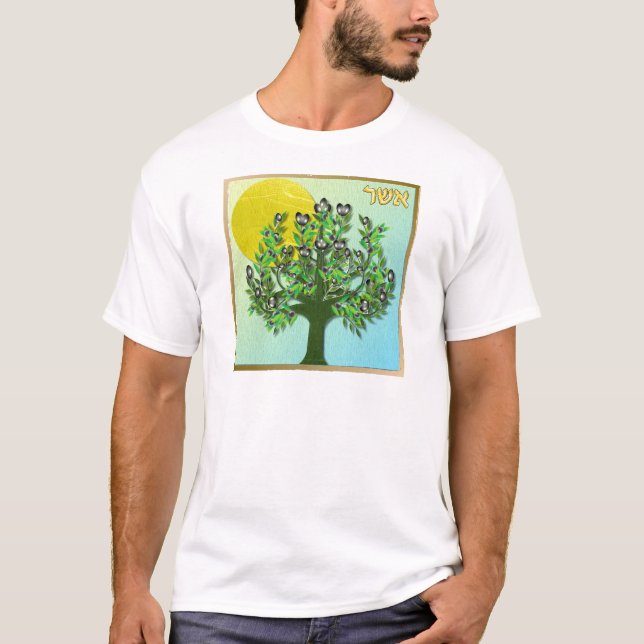T-shirt Judaïque 12 Tribus D'Israël Asher (Devant)
