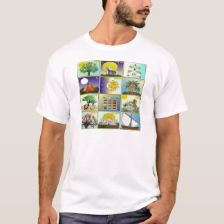 T-shirt Judaïque 12 Tribus D'Israël Panneaux D'Art