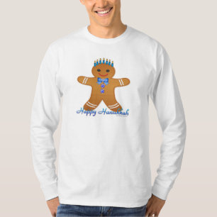 T-shirt Judaïque Hanoukka Gingerbread Homme Menorah