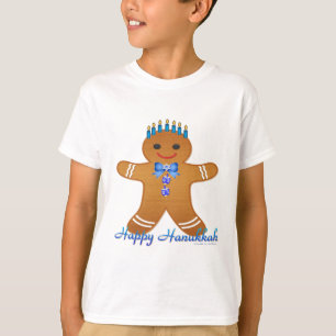 T-shirt Judaïque Hanoukka Gingerbread Homme Menorah