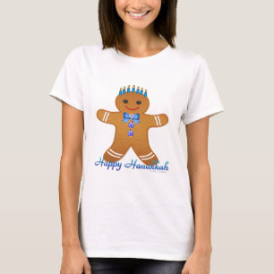 T-shirt Judaïque Hanoukka Gingerbread Homme Menorah