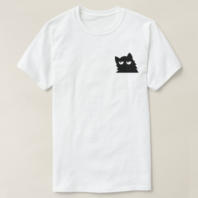 T-shirt Judging Black Cat Funny Minimal Cat Design (Design devant)